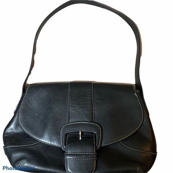 Cole Haan Black Leather Curved Shoulder Bag - Picture 10 of 15